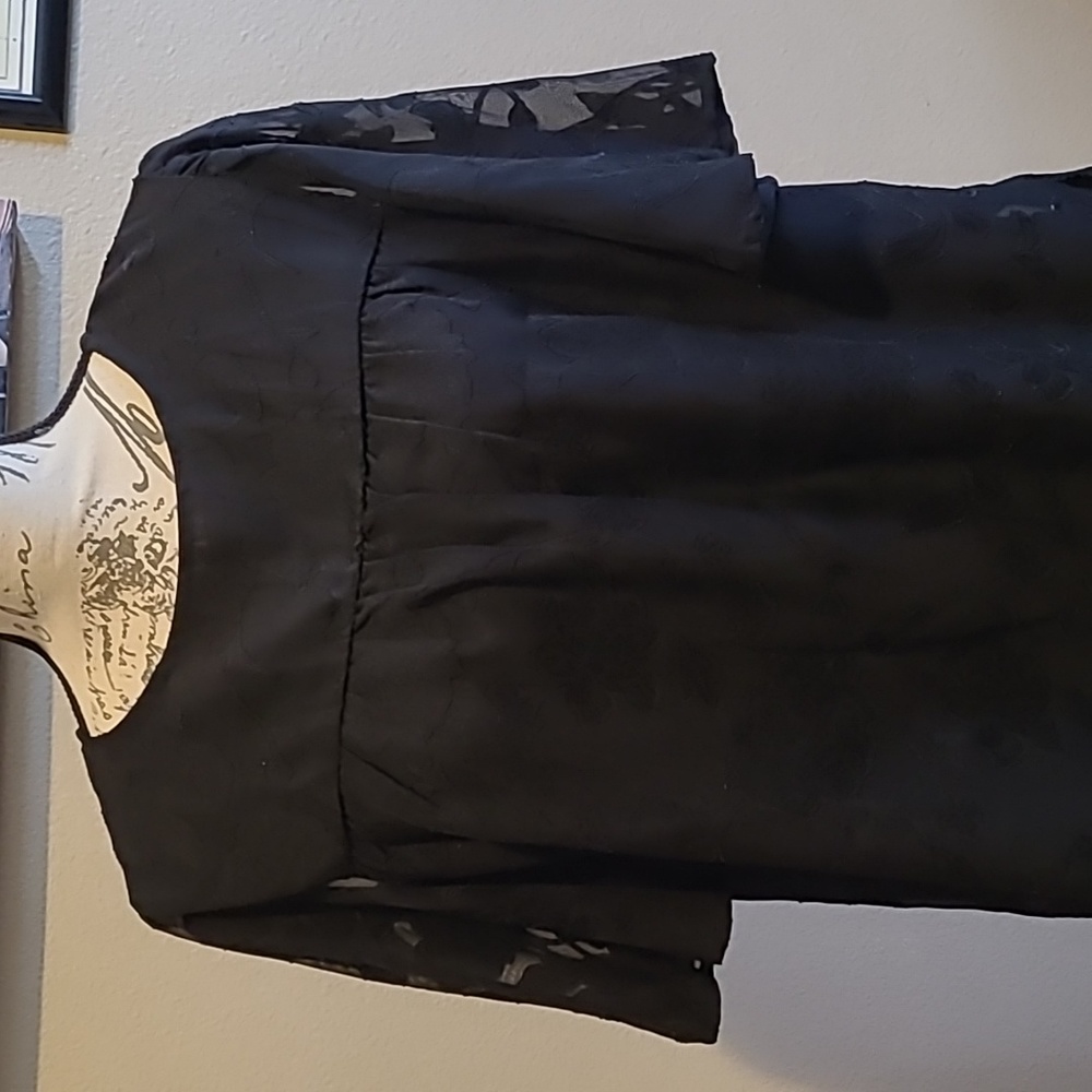Black sheer blouse